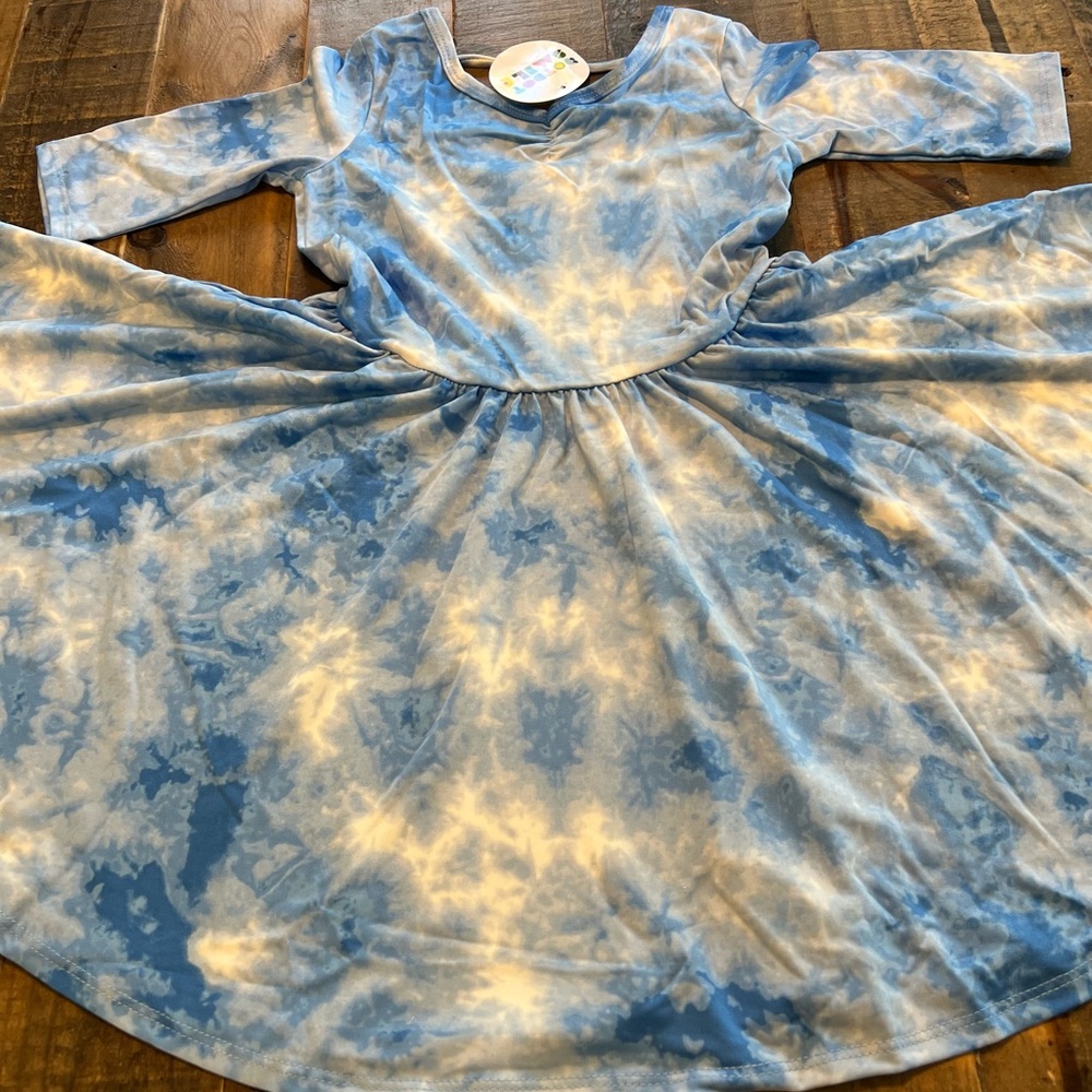 Dot Dot Smile size 5/6 or 7 girls blue tie dye Ballerina twirl dress new - Picture 2 of 4